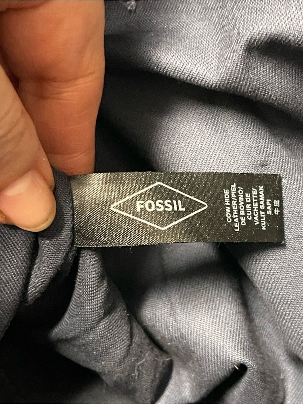 Fossil Green and Black Leather Tote with Cream Trim - Picture 8 of 15